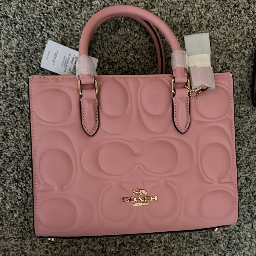 Coach Pink Maggie Embossed Satchel and Wallet Set - Picture 3 of 7